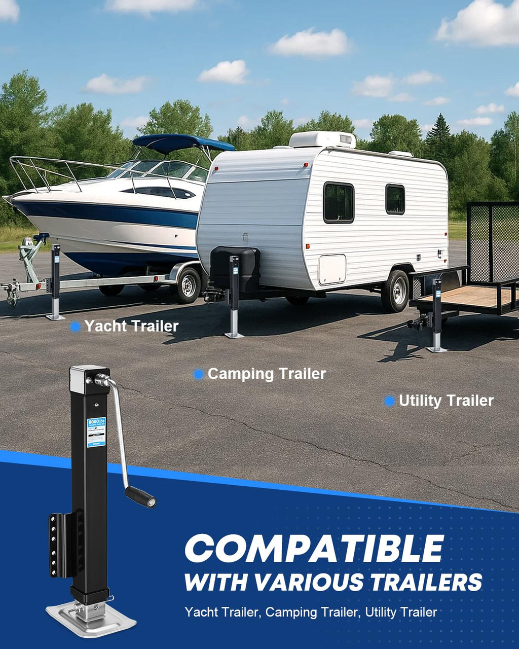 8000 lbs Heavy Duty Trailer Jack W9919