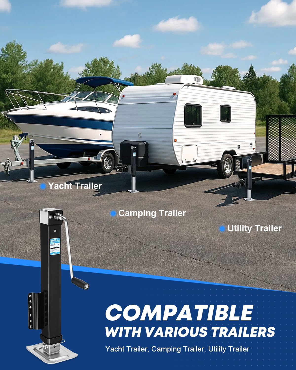 8000 lbs Heavy Duty Trailer Jack W9919