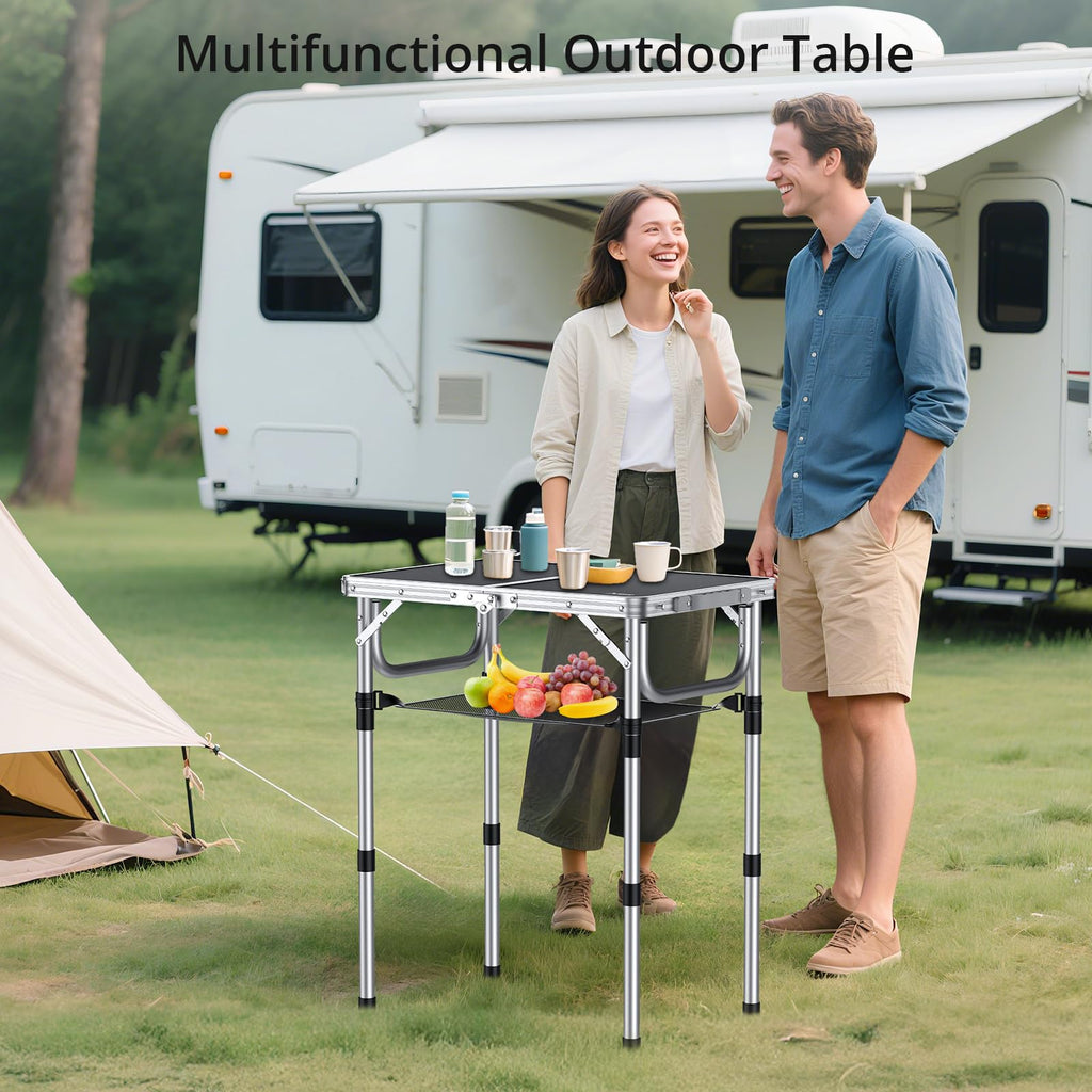 Folding Camping Table 24"X 16" Adjustable Height E212323