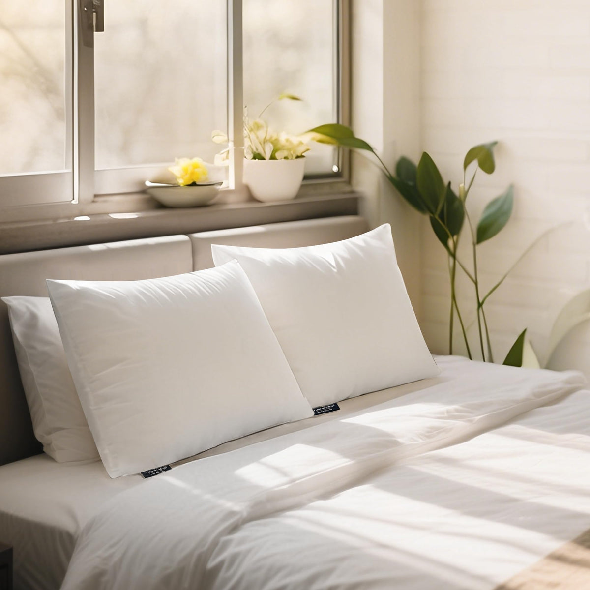 100% Organic Cotton Cover King Size Bed Pillows Set of 2 T115207