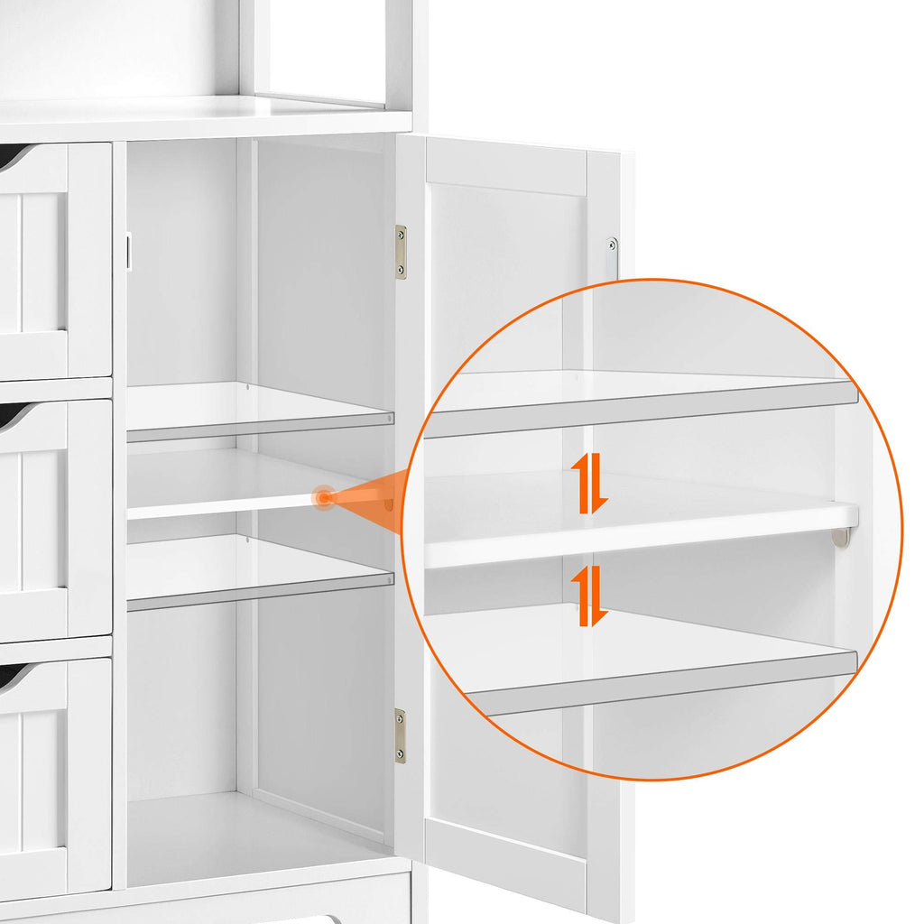 White 3 Drawer Bathroom Storage Cabinet J990149