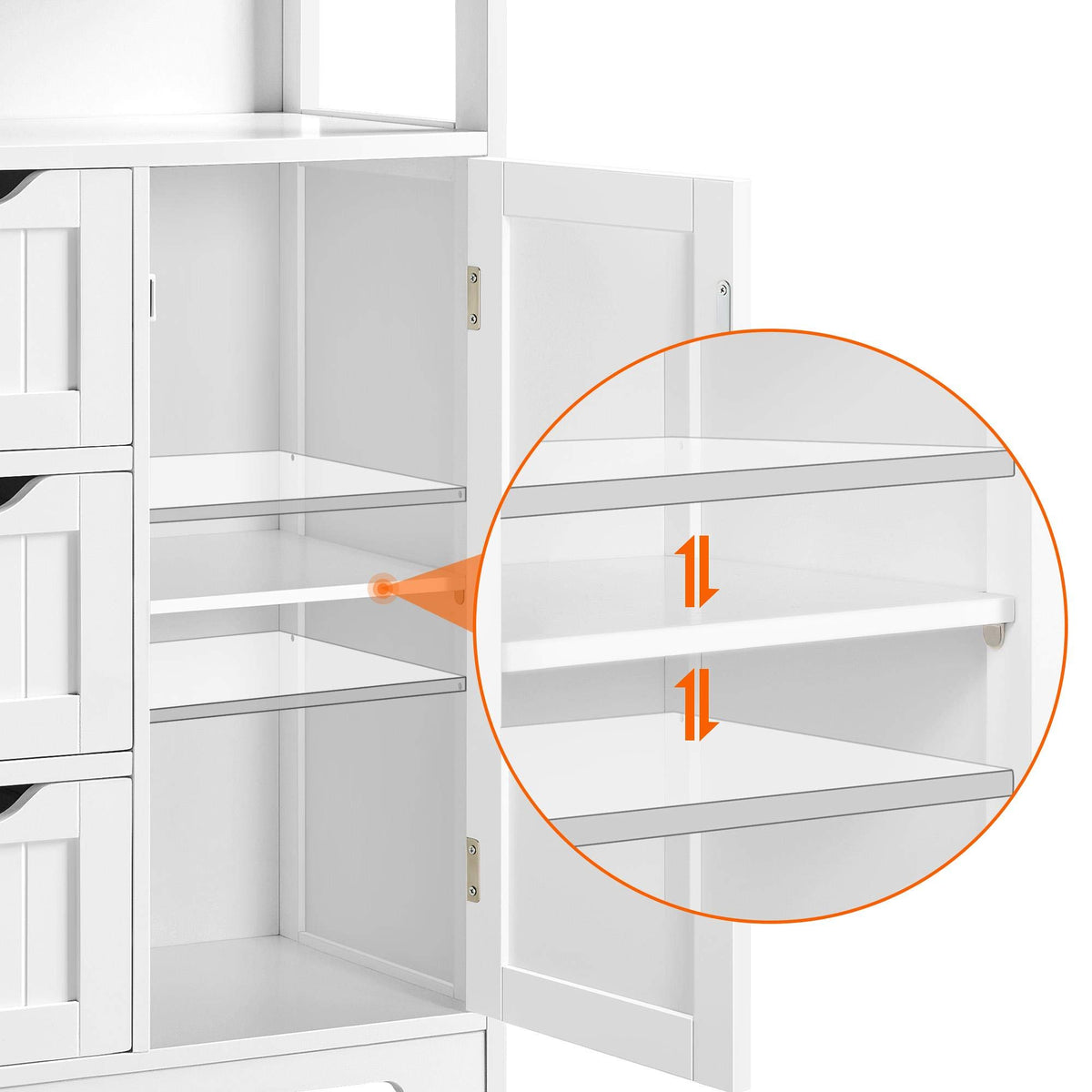 White 3 Drawer Bathroom Storage Cabinet J990149