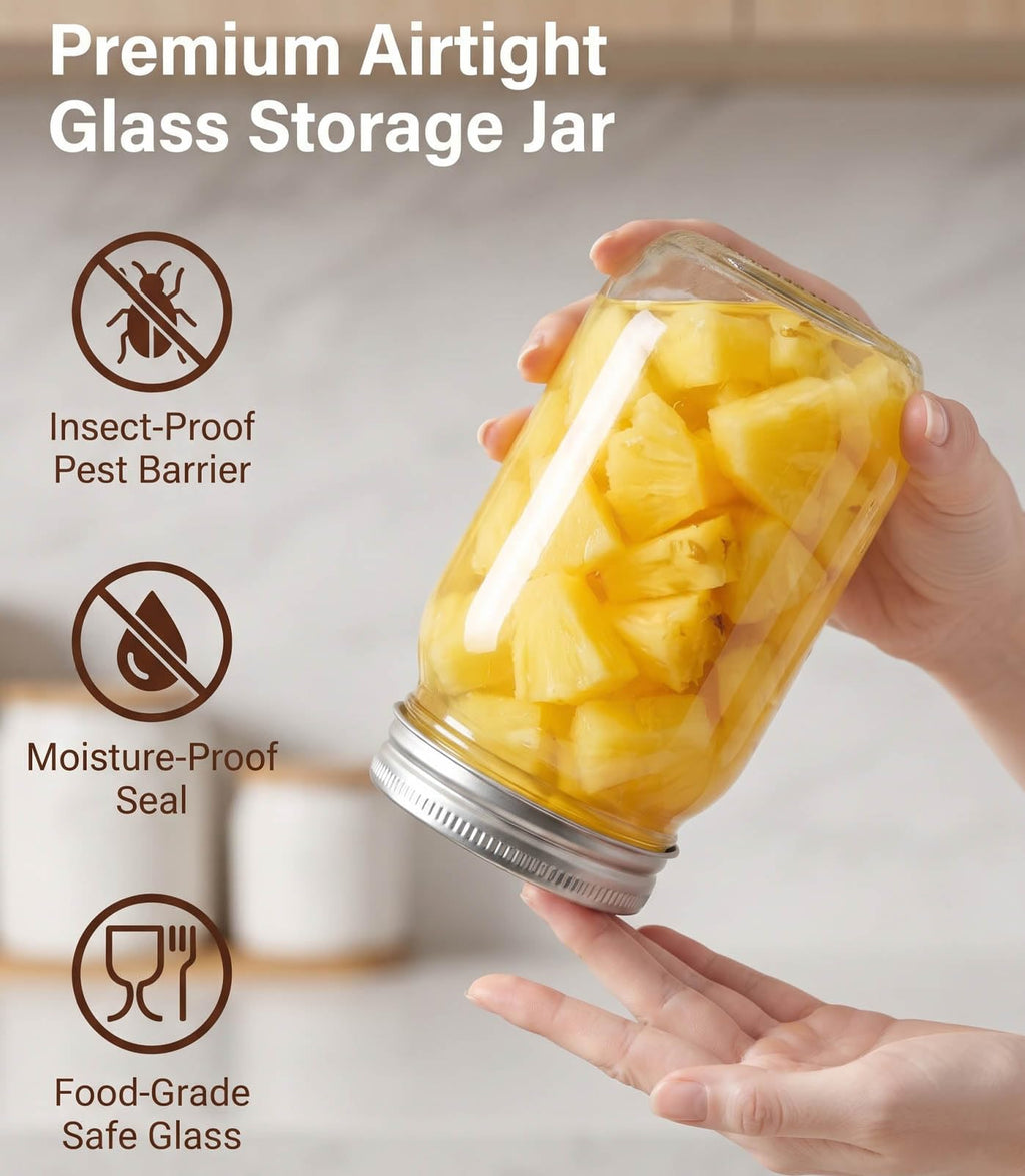 16 oz 8 Pack Clear Glass Jars S554554