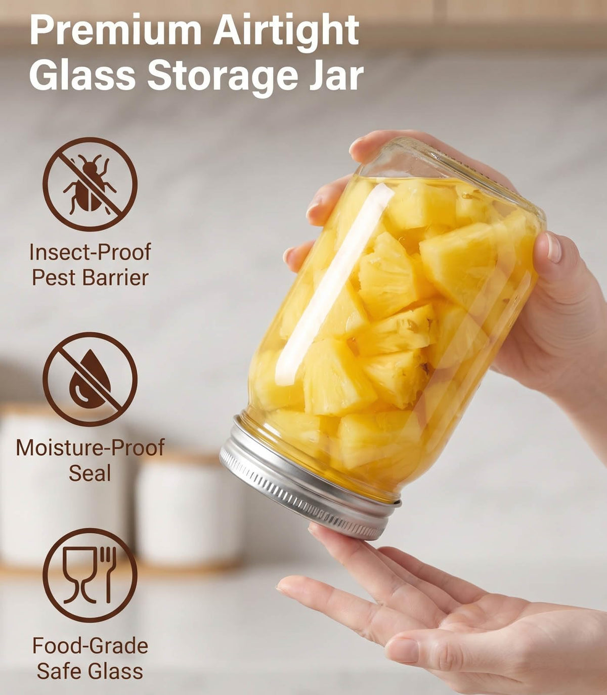 16 oz 8 Pack Clear Glass Jars S554554
