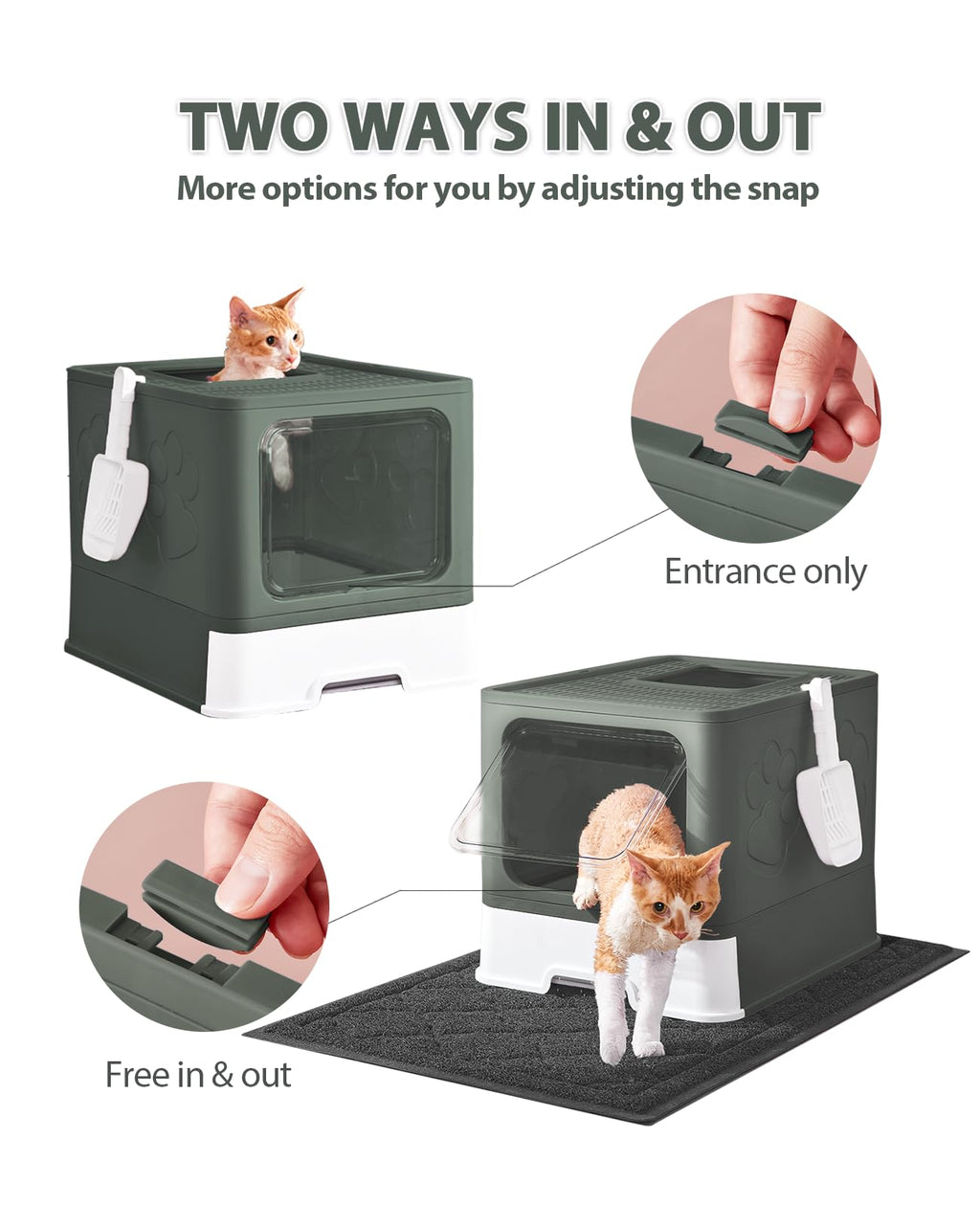 X-Large Cat Litter Box with Litter Mat and Scoop M7757