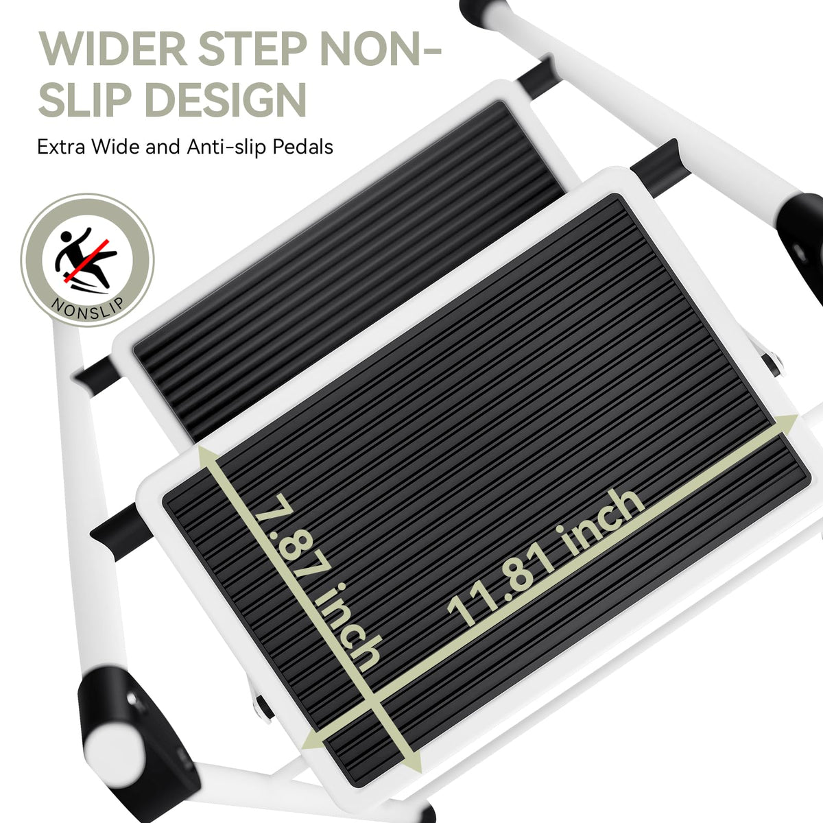 2 Step Folding Step Stool with Handrails White N3493