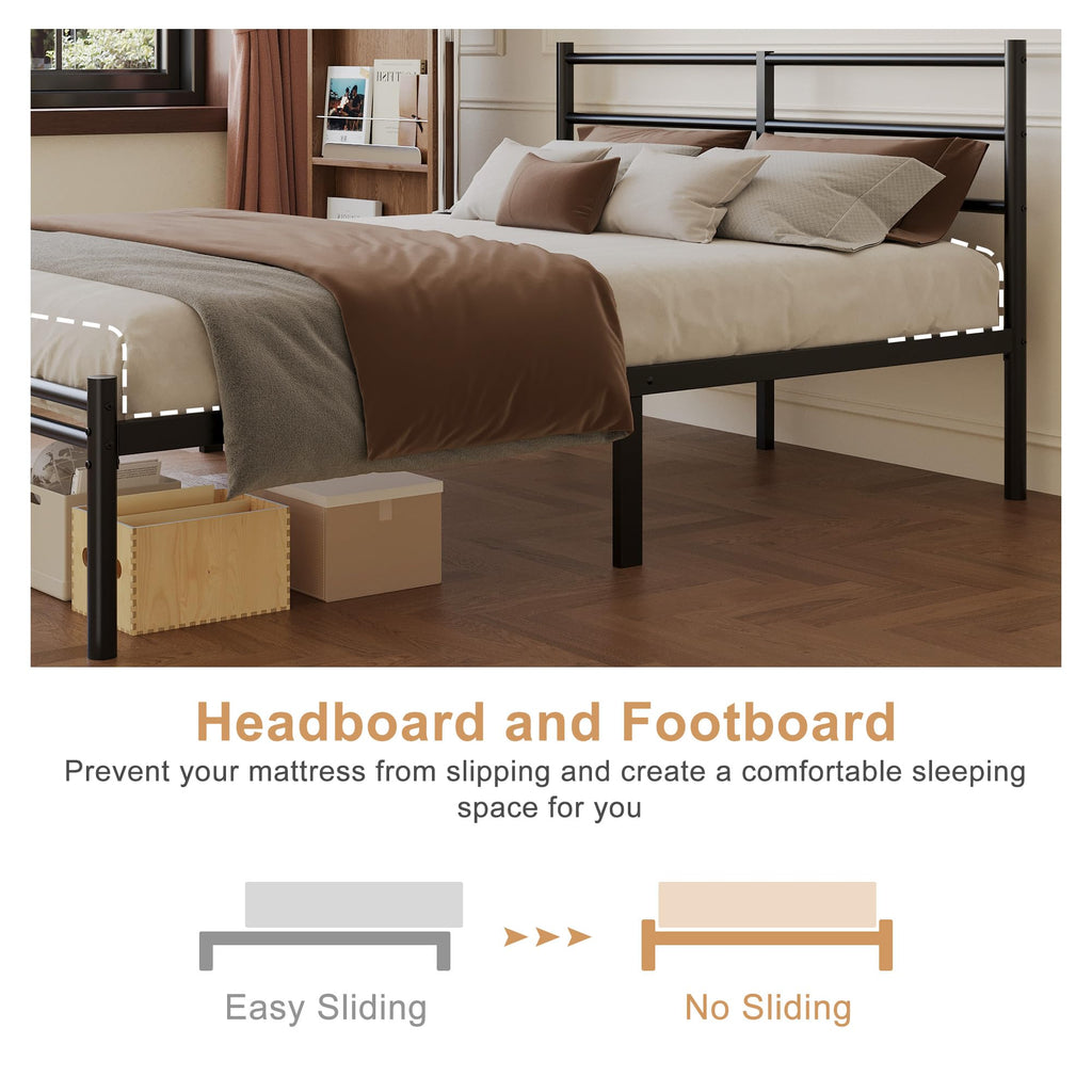 Full Size Bed Frame with Headboard and Footboard W2170