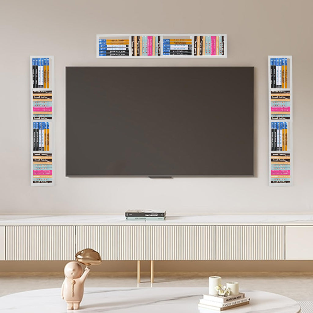 34 Inch White Metal CD Storage Shelf N589