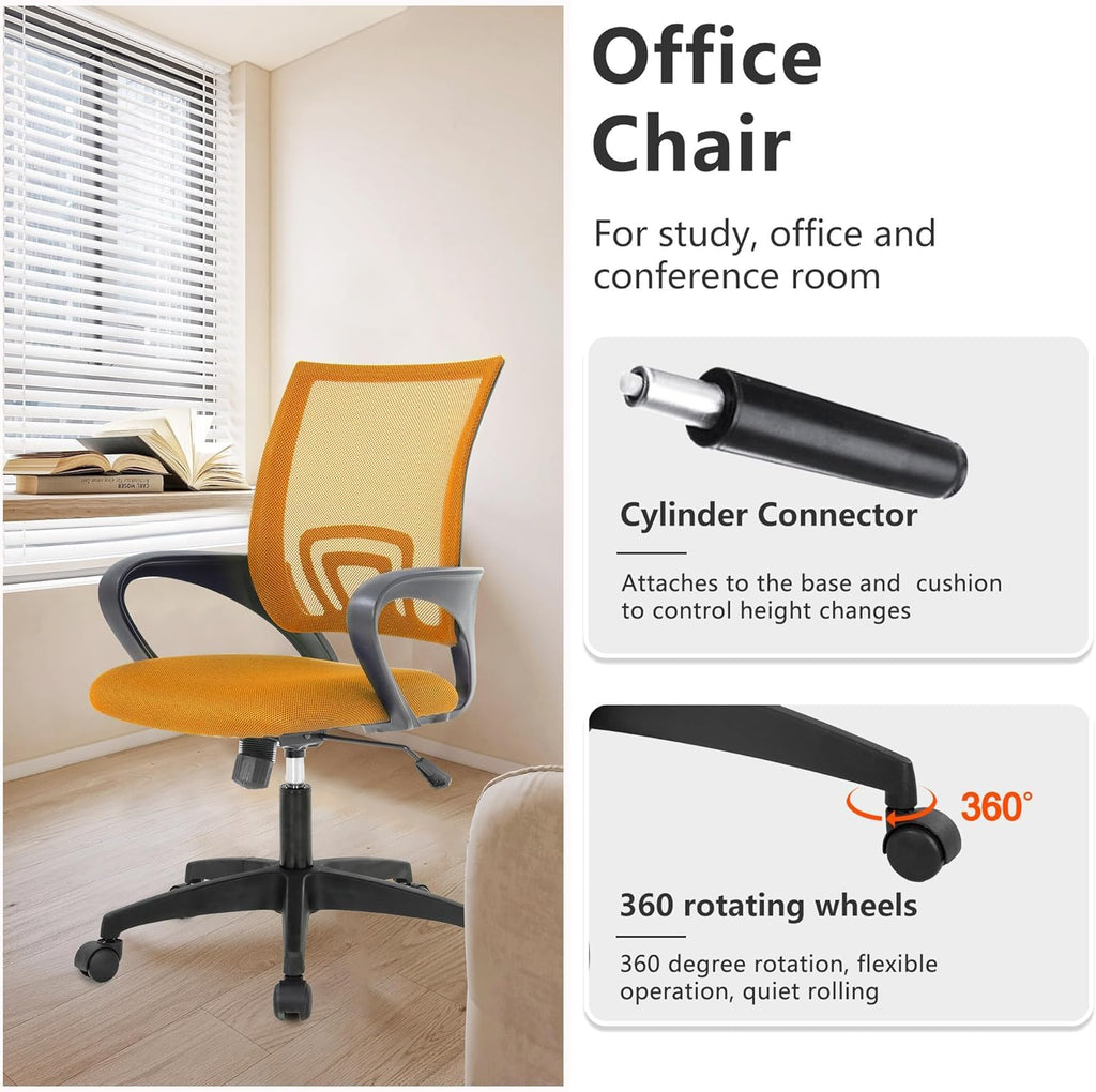 Orange Mesh Mid-Back Office Chair L793