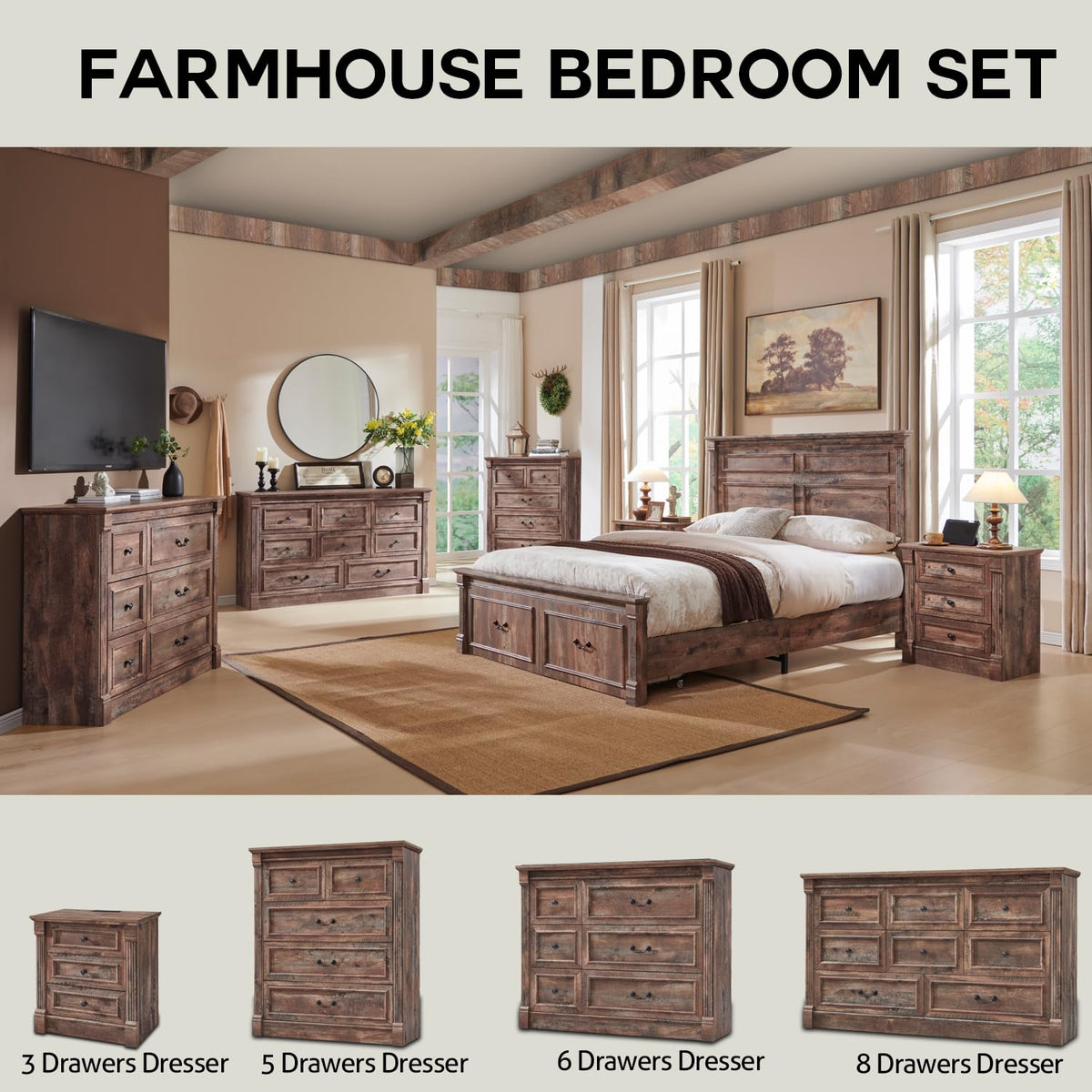 26" Tall 3 Drawer Light Brown Nightstand Z491339