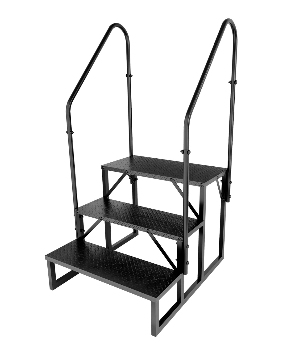 3 Step RV Steps with 2 Handrails Z6145