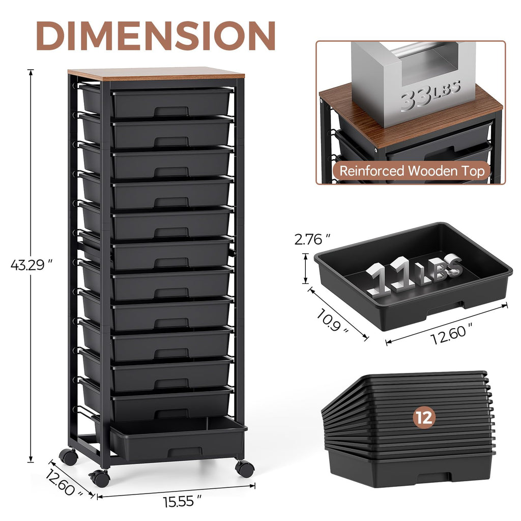 Rolling Cart with 12 Drawers H672669