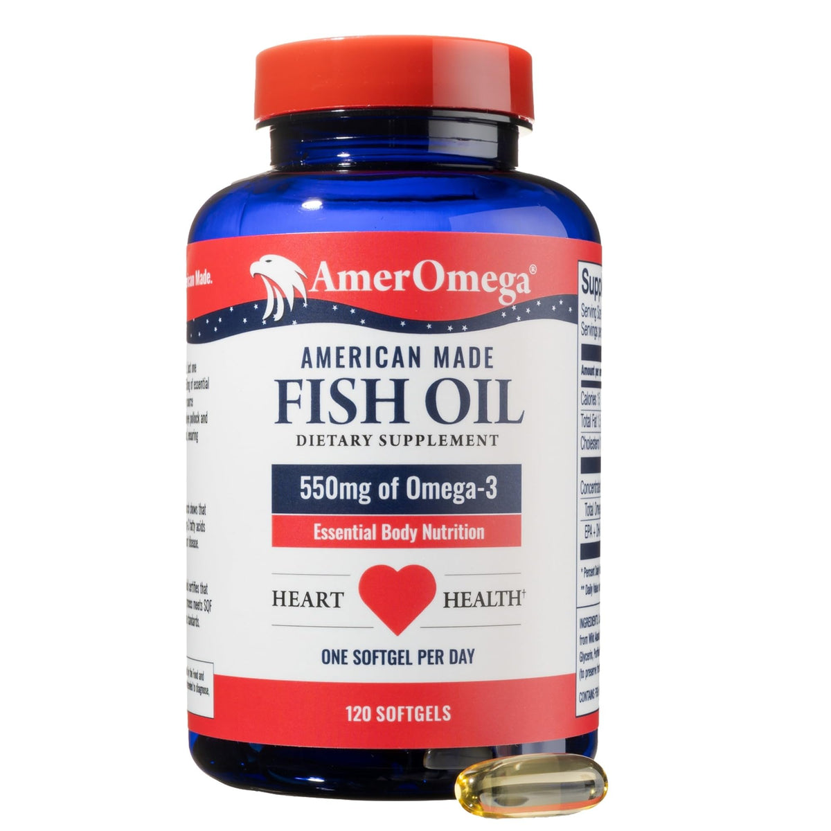 Omega-3 Fish Oil 550mg 120 Servings Wild Caught Alaska Pollock Triglyceride Form G700