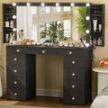 Black Vanity Desk with Mirror O874