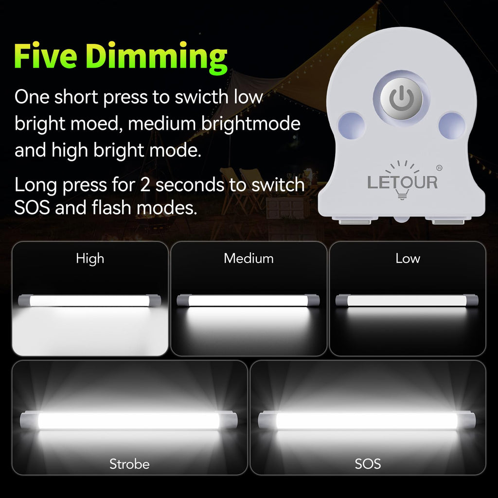 LED Tube Magnetic Work Light 6000Lumens 10400mAh USB Rechargeable G920
