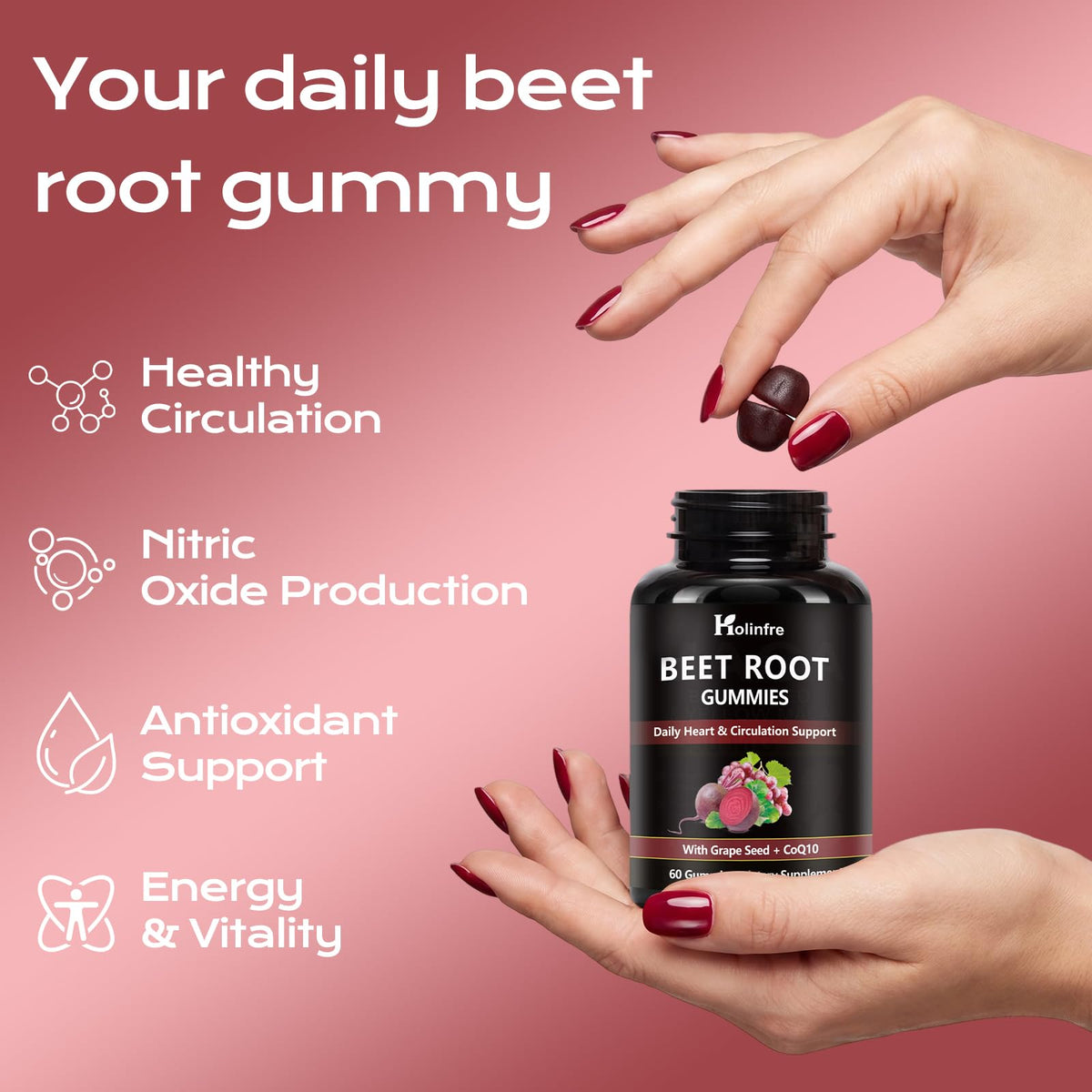 Beet Root Gummies with Grape Seed & CoQ10 Y6994