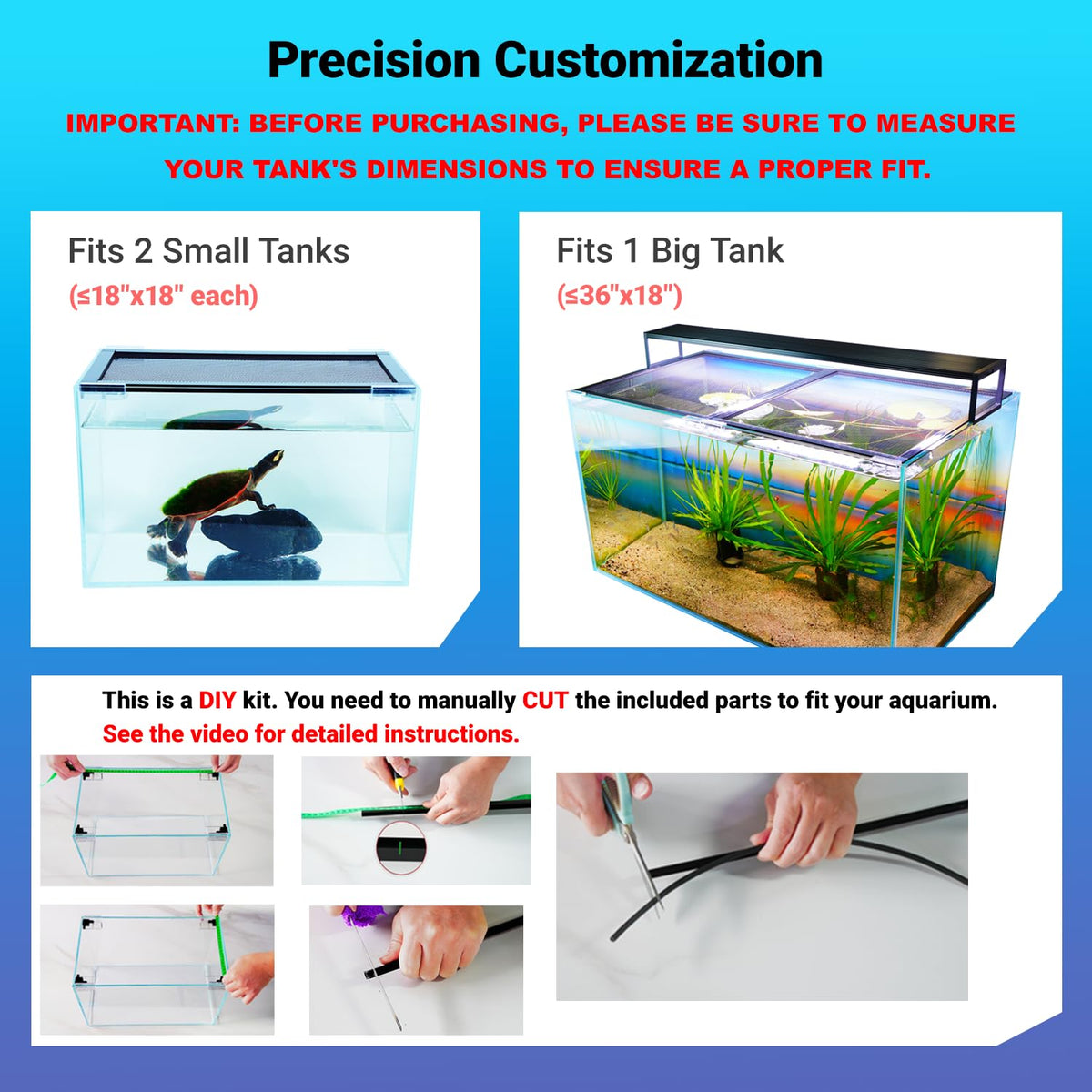 Adjustable Mesh Aquarium Lid S595