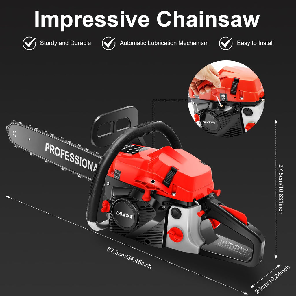 20-Inch 2-Stroke Gas Chainsaw with Tool Bag N4007