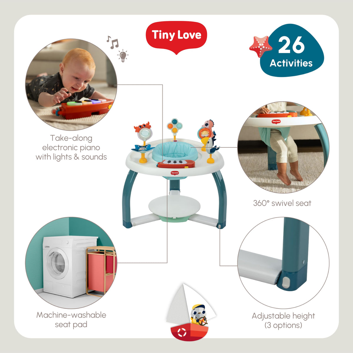 5-in-1 Activity Center with Piano & 6 Toys G29304