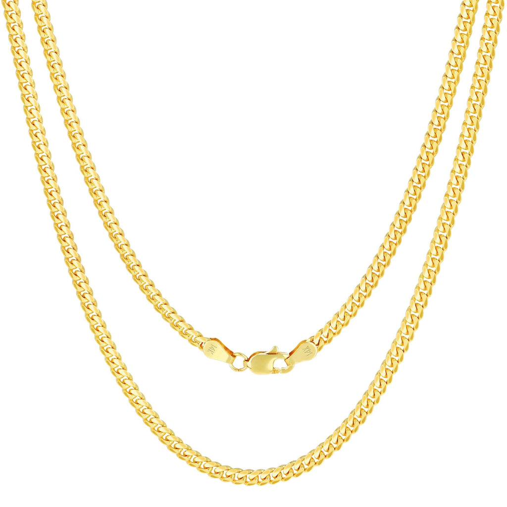 14K Yellow Gold Cuban Link Chain Necklace K4355