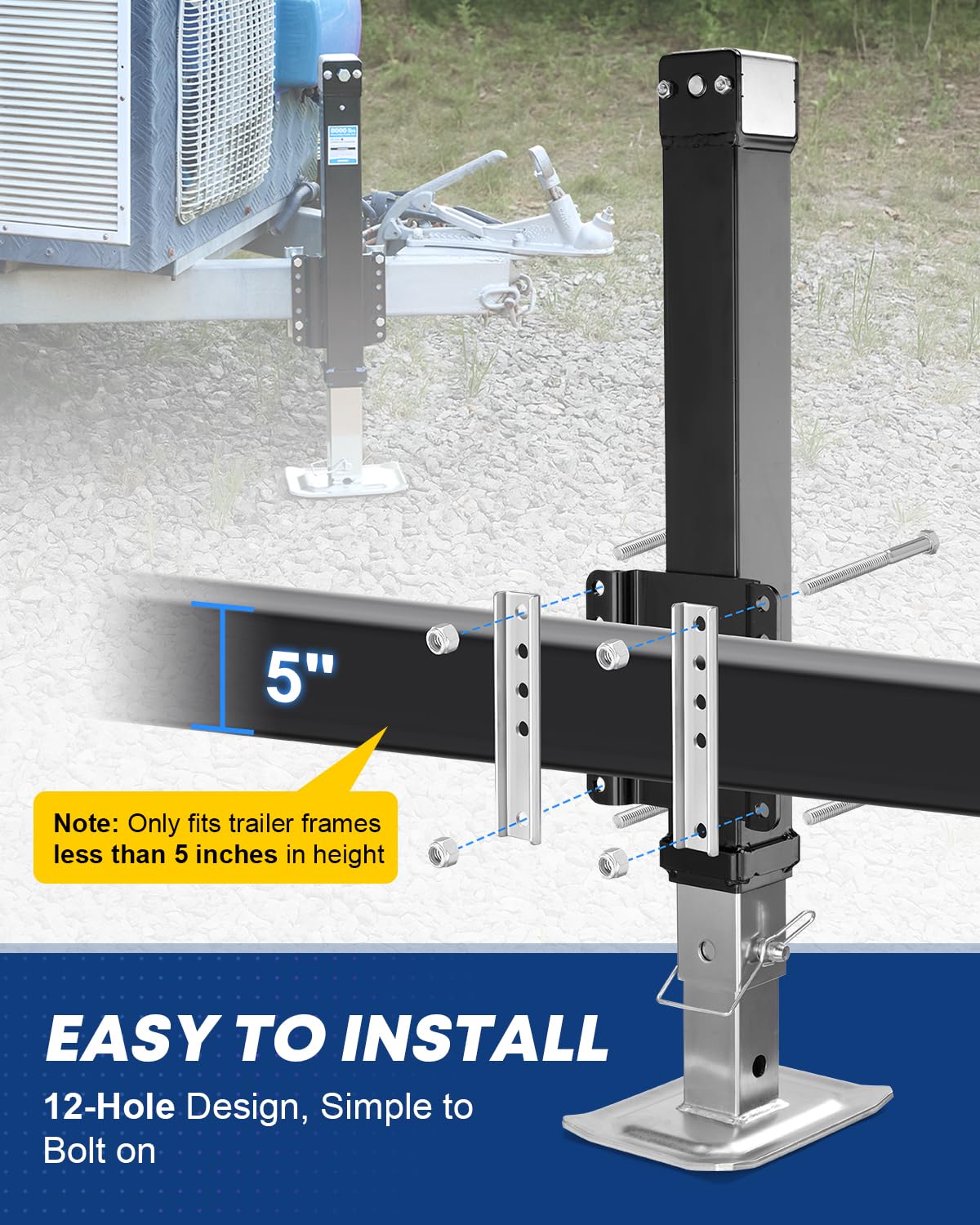 8000 lbs Heavy Duty Trailer Jack W9919