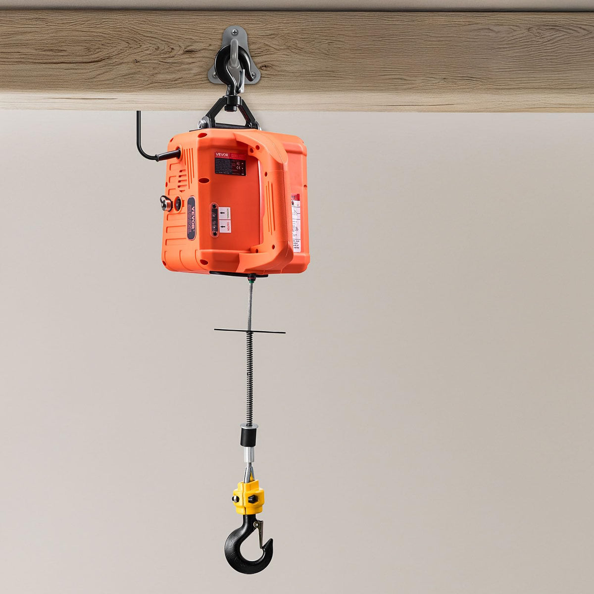 1500W 1550 lbs Electric Hoist Winch with Wired and Wireless Remote Control J1667