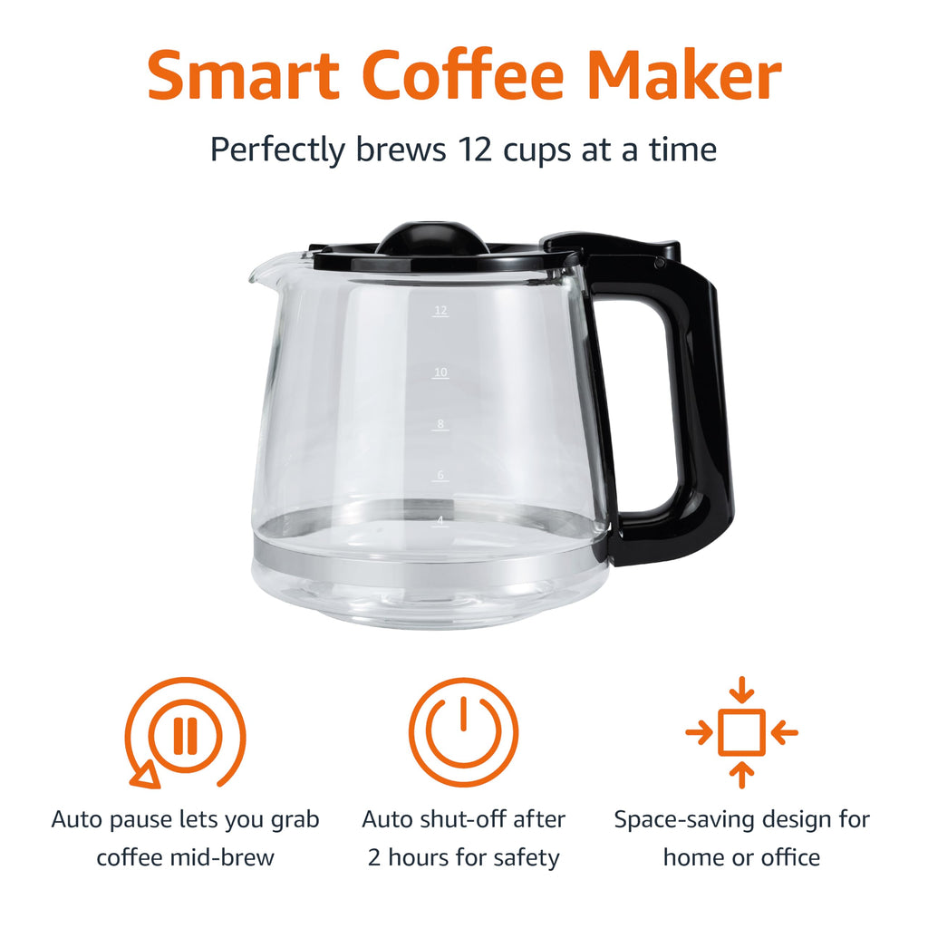 12 Cup Programmable Drip Coffee Maker with Glass Pot E287