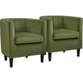 Barrel Accent Chairs Set of 2 Olive Green N671184