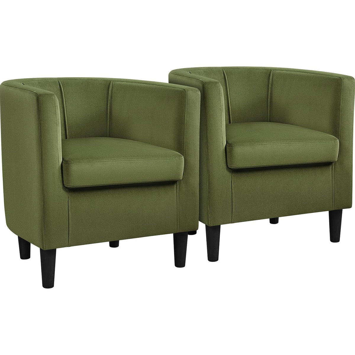 Barrel Accent Chairs Set of 2 Olive Green N671184