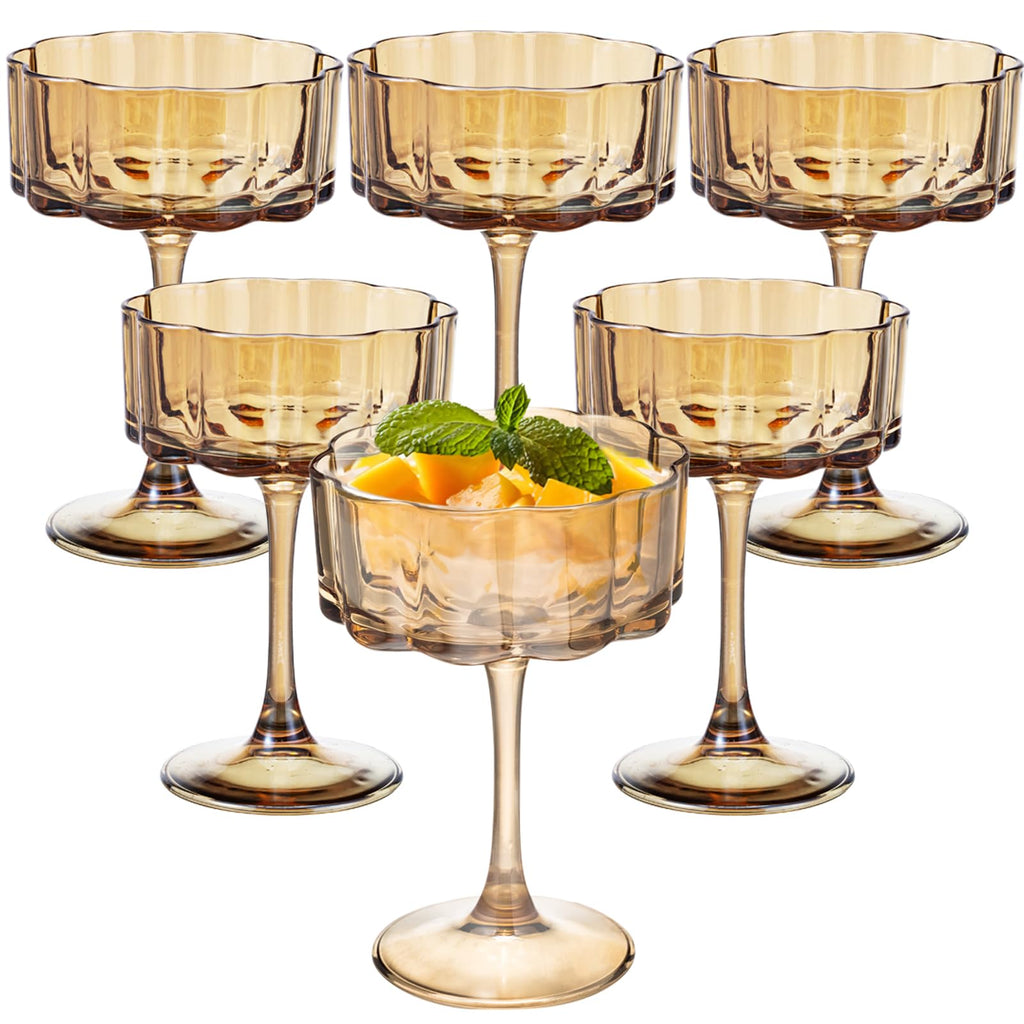 Amber 13oz Glass Coupes Set Of 6 V240