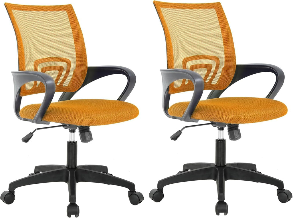 Orange Mesh Mid-Back Office Chair L793