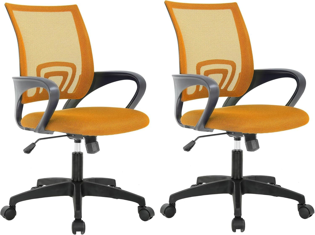 Orange Mesh Mid-Back Office Chair L793