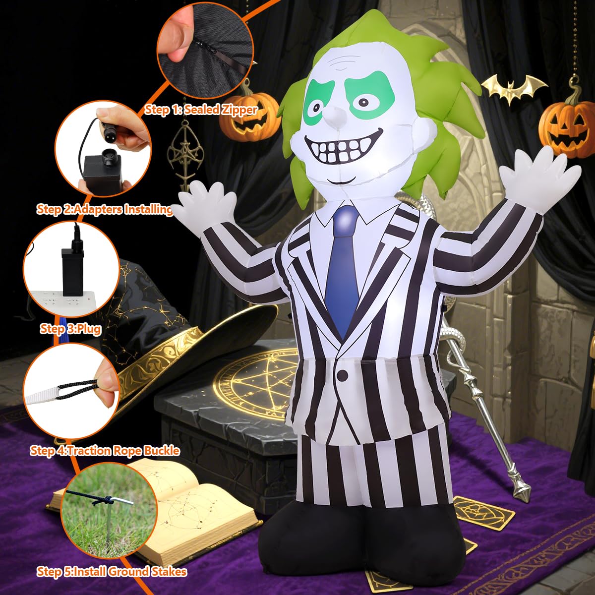 6 FT Halloween Inflatables with Built-in LEDs B335
