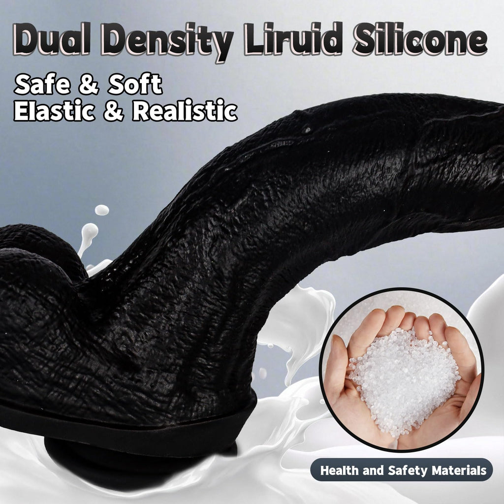 Black Realistic Silicone Dildo with Suction Cup J2881