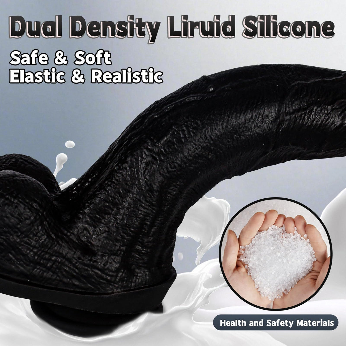 Black Realistic Silicone Dildo with Suction Cup J2881