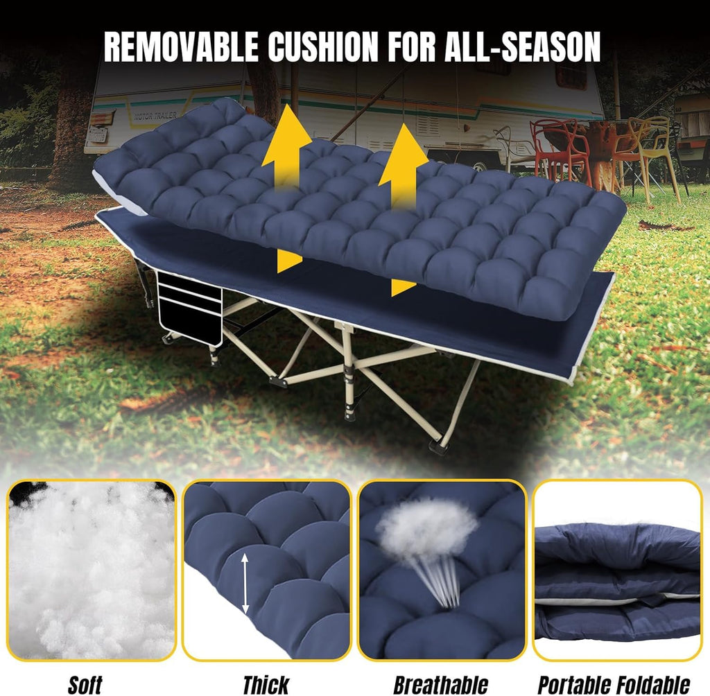 Folding Camping Cot Bed 32" Wide Oxford J539378