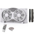 Twin Window Fan with Remote Control, Reversible, 9 inch, 3 Speed F346185
