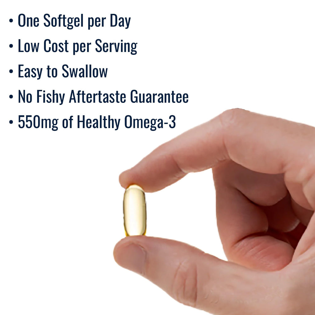 Omega-3 Fish Oil 550mg 120 Servings Wild Caught Alaska Pollock Triglyceride Form G700