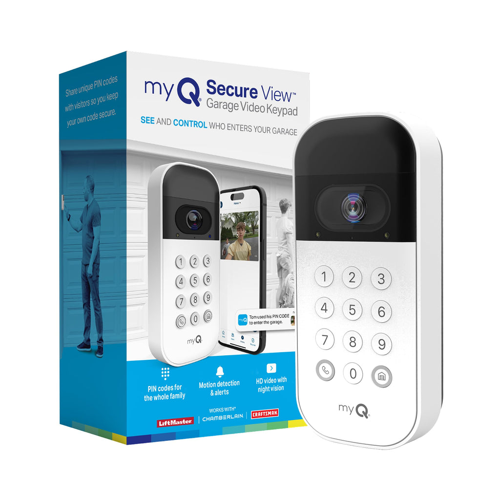 Smart Garage Door Video Keypad with Wide-Angle Camera, White P2783