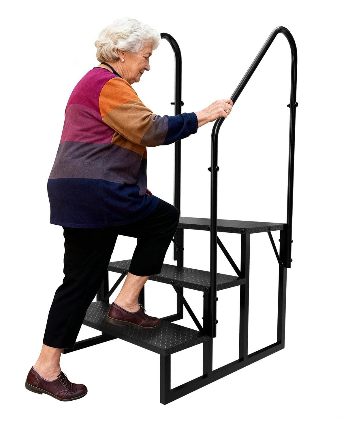 3 Step RV Steps with 2 Handrails Z6145