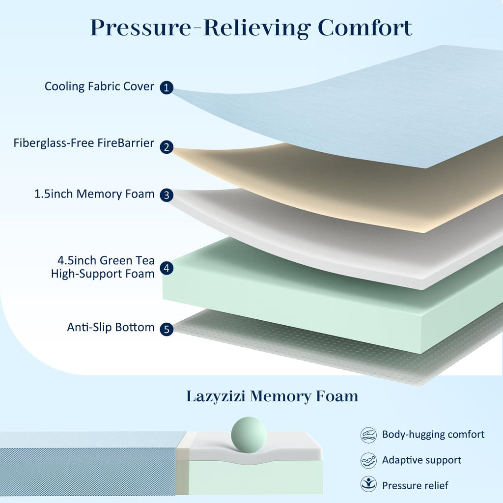 6 Inch Cooling Memory Foam Folding Mattress X94630