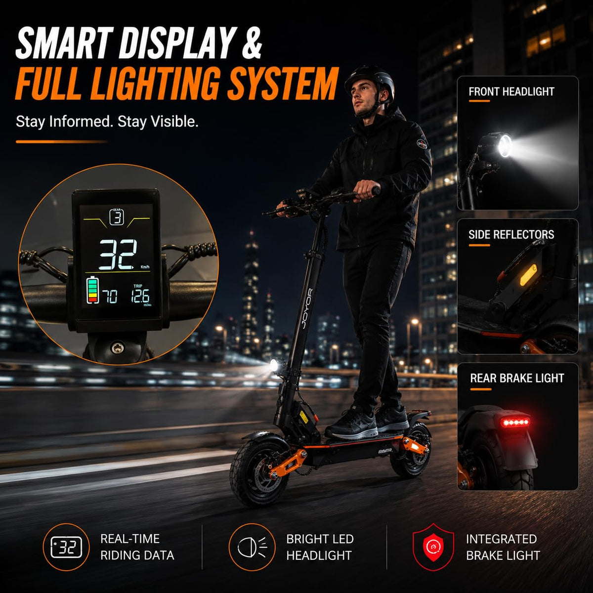 5600W Motor 46 MPH 27Ah Battery 10" Off Road Foldable Electric Scooter L33564