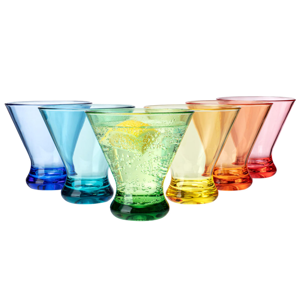 9 oz Acrylic Stemless Martini Glasses, Set of 6 Multicolor X22202