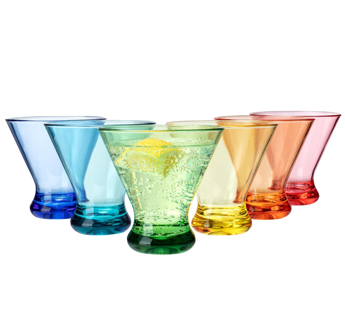 9 oz Acrylic Stemless Martini Glasses, Set of 6 Multicolor X22202