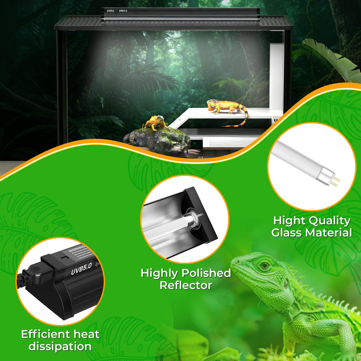 22'' 24W T5 UVB Reptile Light Combo Kit R717682