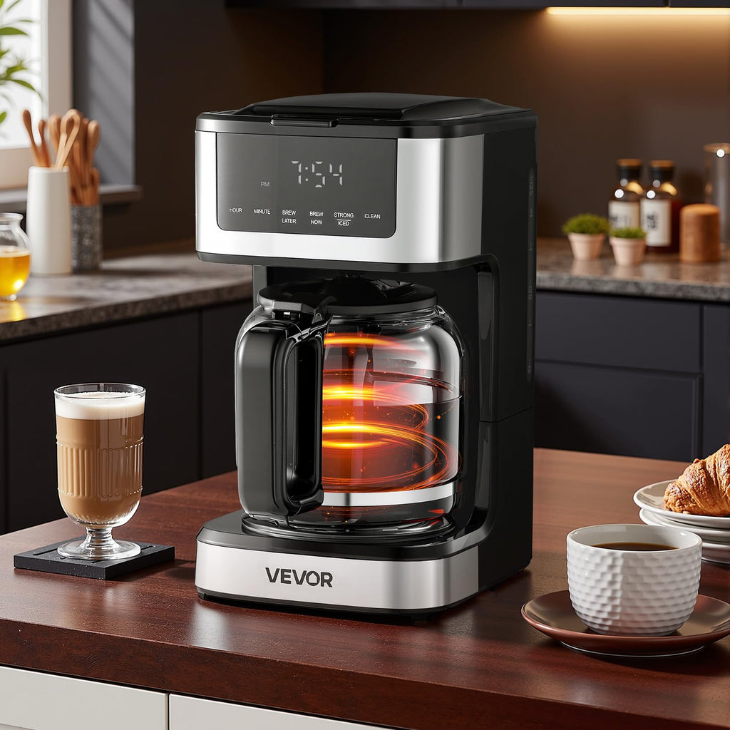 12 Cup Programmable Drip Coffee Maker with Touch Screen I7617
