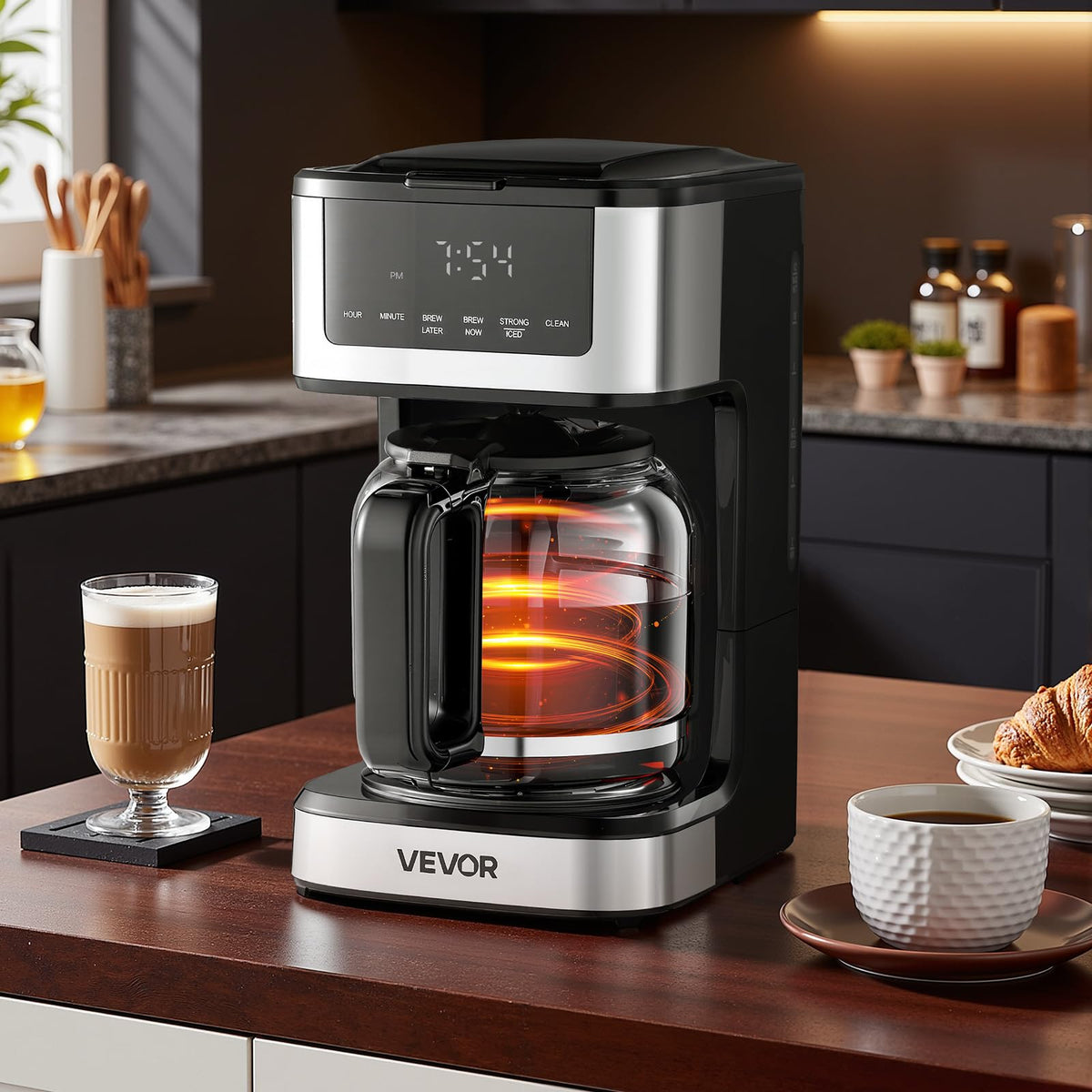 12 Cup Programmable Drip Coffee Maker with Touch Screen I7617