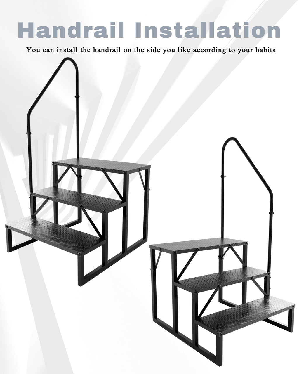 3 Step RV Steps with 2 Handrails Z6145