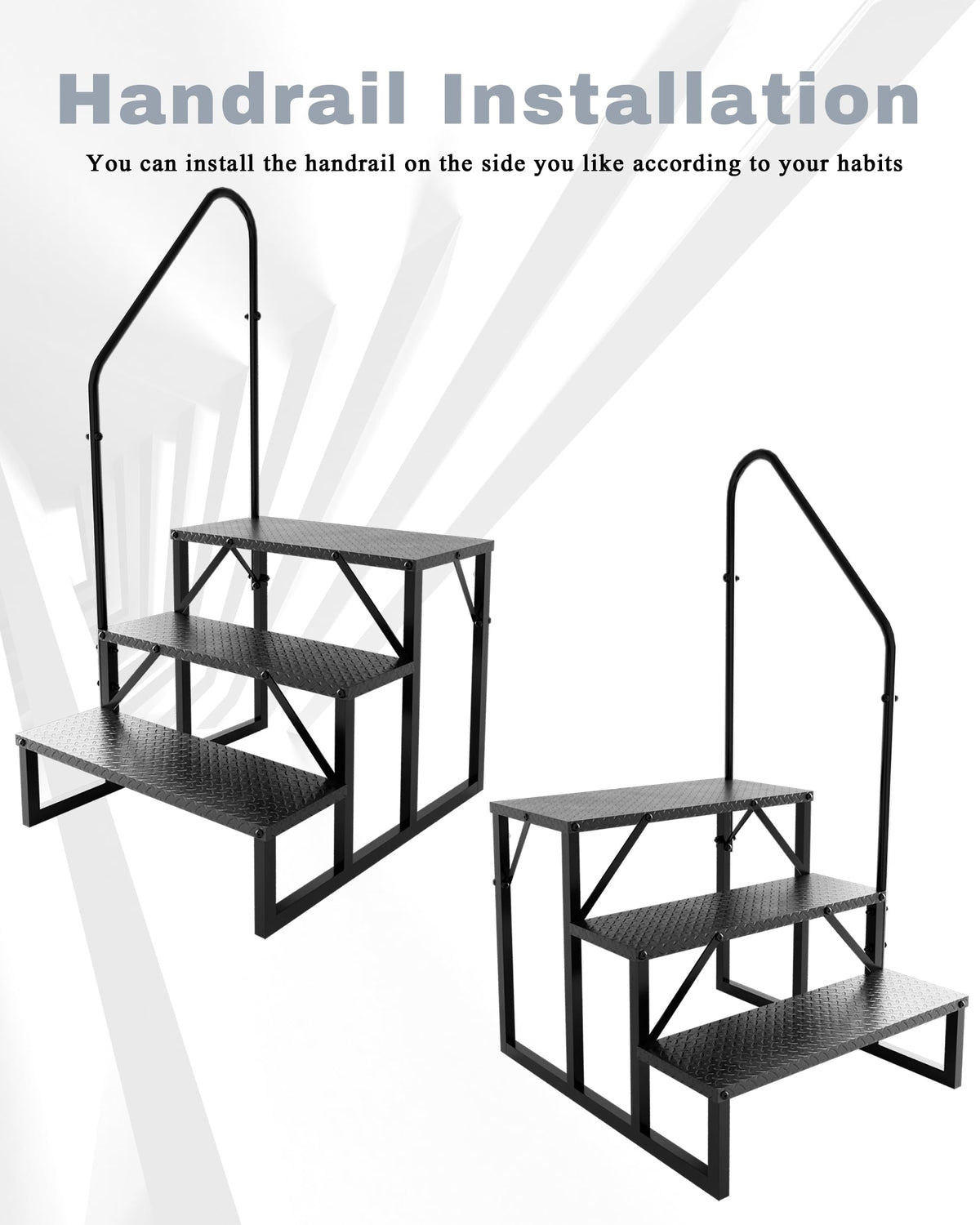 3 Step RV Steps with 2 Handrails Z6145