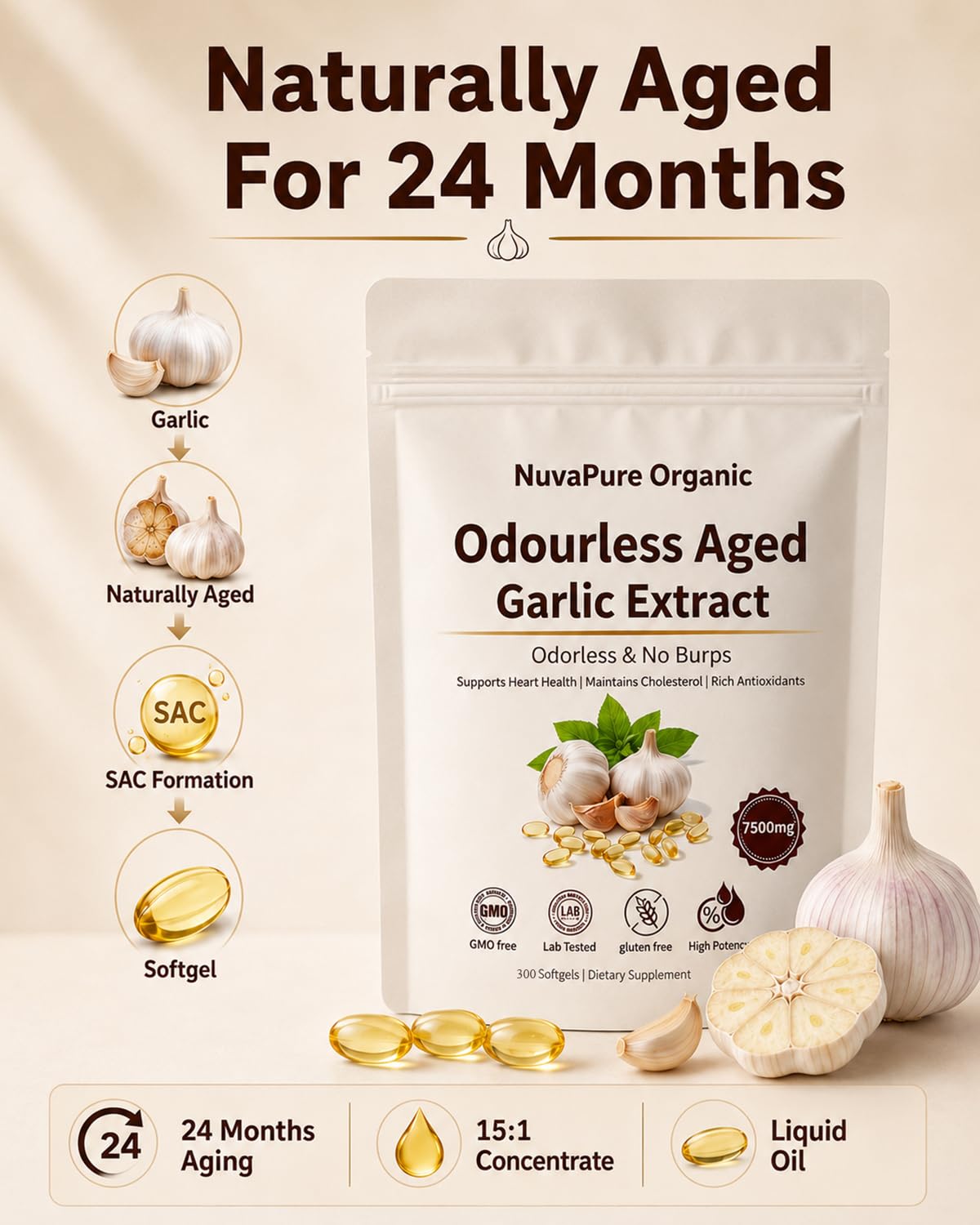 Odorless Aged Garlic Extract Capsules F322527